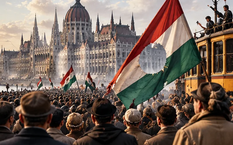 In Budapest beginnt der Ungarische Volksaufstand